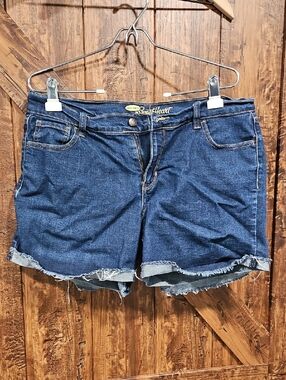 Old Navy Dark Blue Distressed Denim Cutoff Shorts